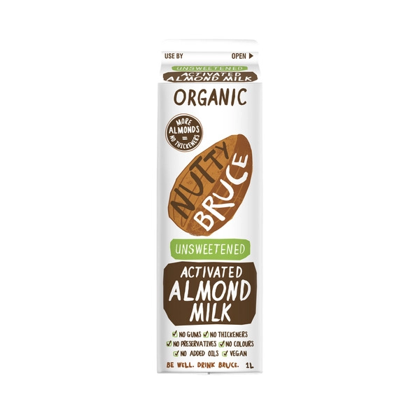 Nutty Bruce Organic Unsweetened Almond Milk 1L