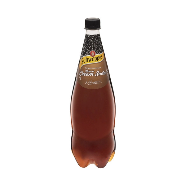 Schweppes Traditional Brown Creaming Soda Soft Drink Bottle 1.1L