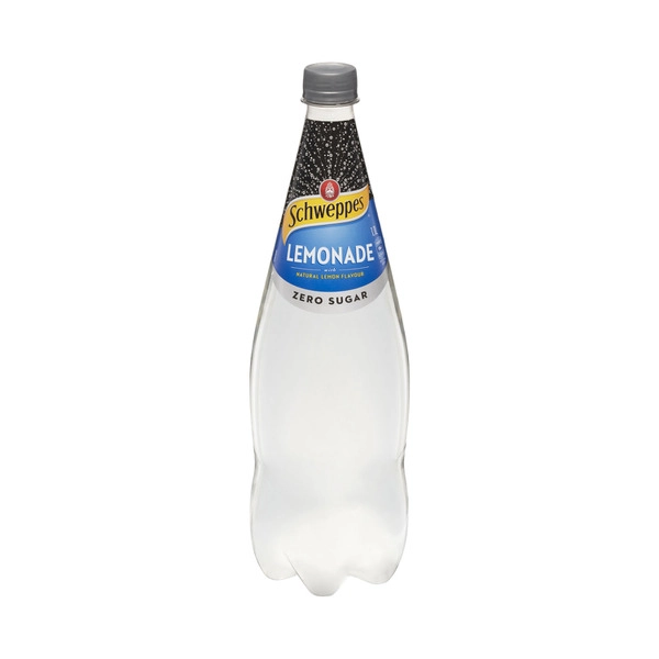 Schweppes Zero Sugar Lemonade Soft Drink Bottle 1.1L