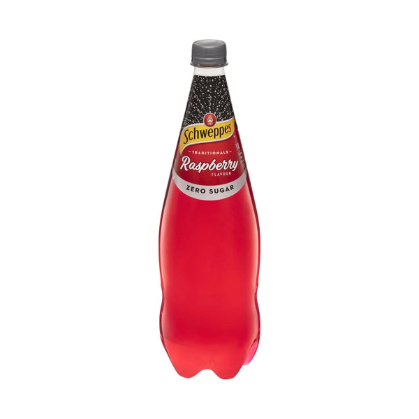 Schweppes Traditional Zero Sugar Raspberry Soft Drink Bottle 1.1L