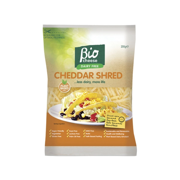 Bio Shredded Cheddar Cheese 200g