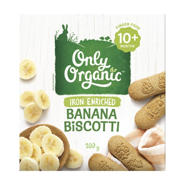 Only Organic Banana Biscotti 100g