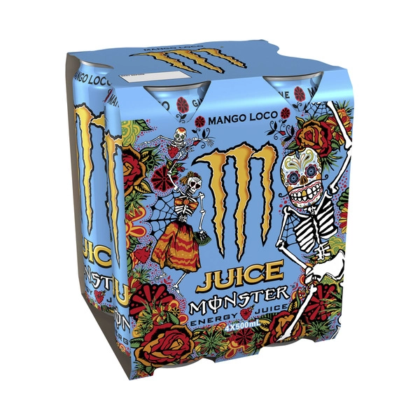 Monster Energy Mango Loco Multipack Cans 4 x 500mL 4 Pack