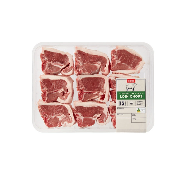 Coles Lamb Loin Chops Bulk approx. 890g