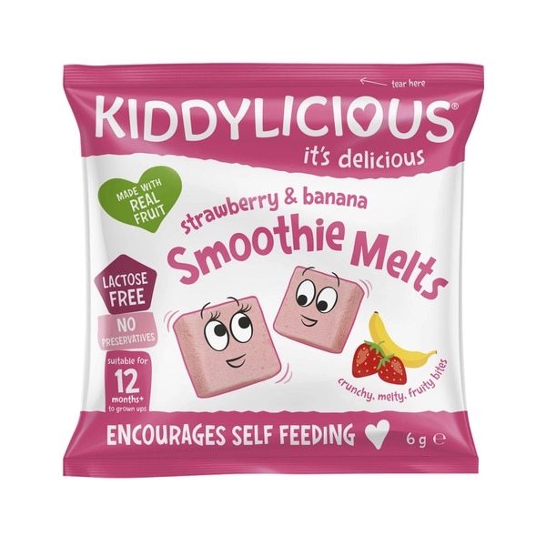 Kiddylicious Gluten Free Strawberry & Banana Smoothie Melts 6g