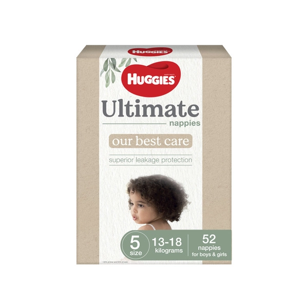 Huggies Ultimate Nappies Size 5 (13-18kg) 52 pack