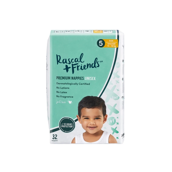 Rascal + Friends Nappies Size 5 Walker 32 pack