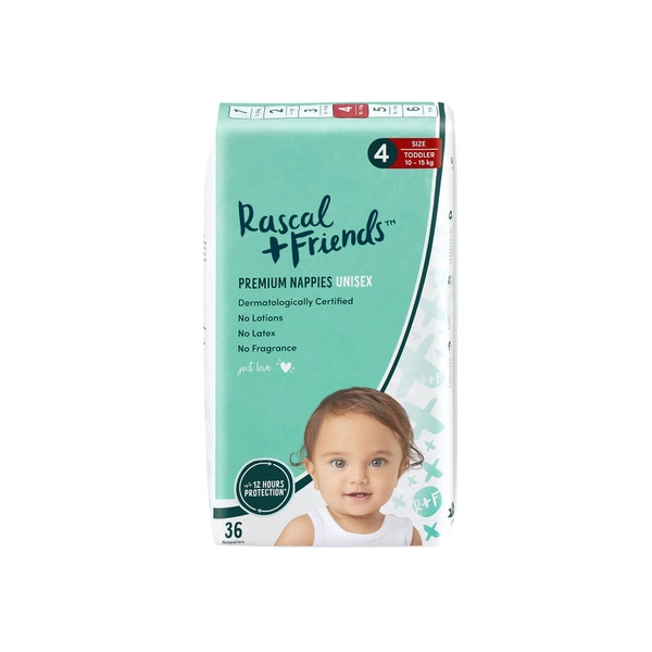 Rascal + Friends Nappies Size 4 Toddler 36 pack