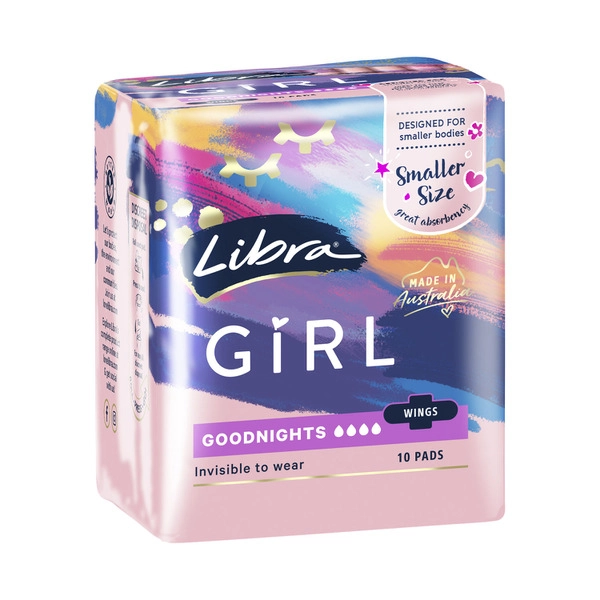 Libra Girl Goodnight Pads With Wings 10 pack