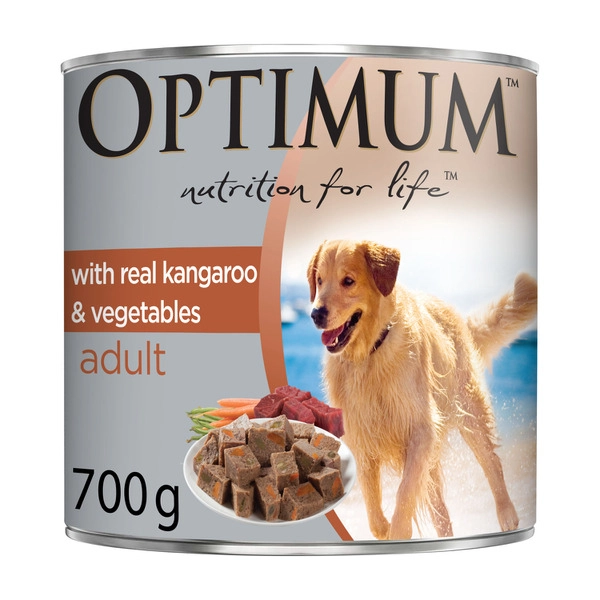 Optimum Real Kangaroo & Vegetables Adult Wet Dog Food Can 700g