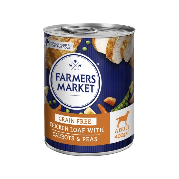 Farmers Market Adult Wet Dog Food Chicken Loaf With Carrots and Peas 400g