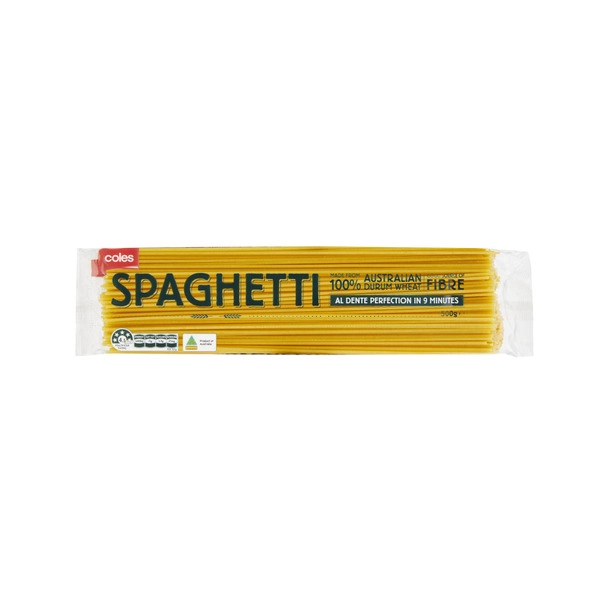 Coles Durum Wheat Pasta Spaghetti 500g