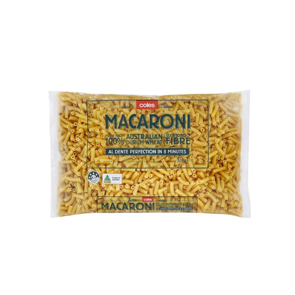 Coles Durum Wheat Pasta Macaroni 500g