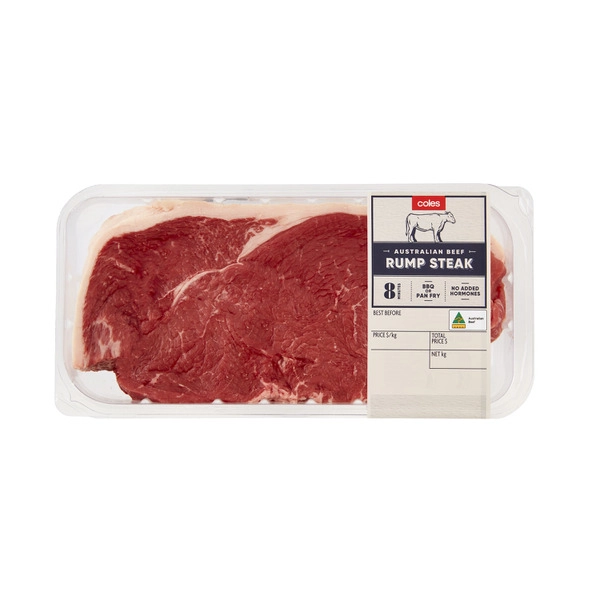 Coles No Added Hormone Beef Rump Steak approx. 500g