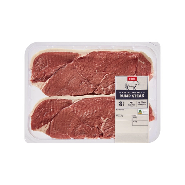 Coles 11x9 COLES BRAND  11X 9 BEEF RUMP STEAK:PER KG 