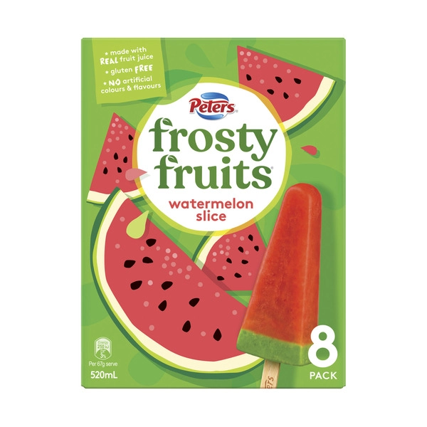 Peters Frosty Fruits PETERS FROSTY FRUITS WATERMELON ICE BLOCKS 8 PACK 520ML 