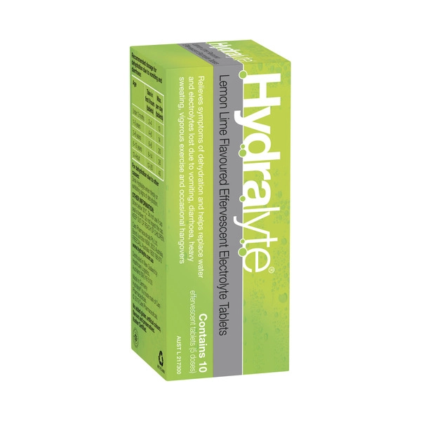 Hydralyte Effervescent Tablets Lemon Lime 10 pack