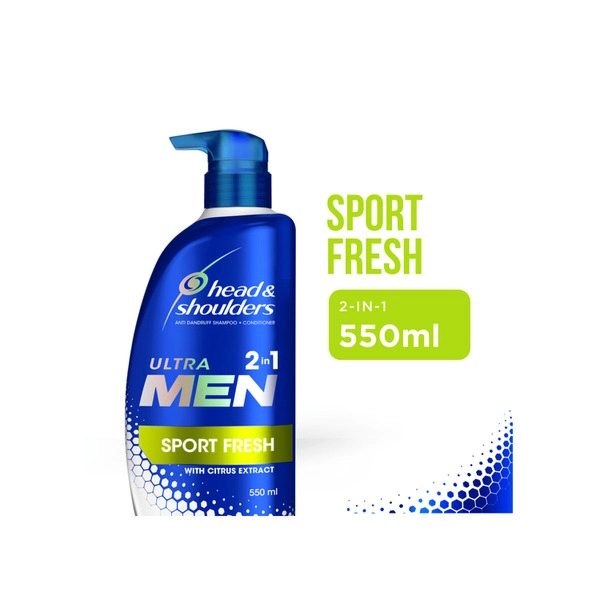 Head & Shoulders Ultra Men 2 in 1 Sport Fresh Shampoo 550mL