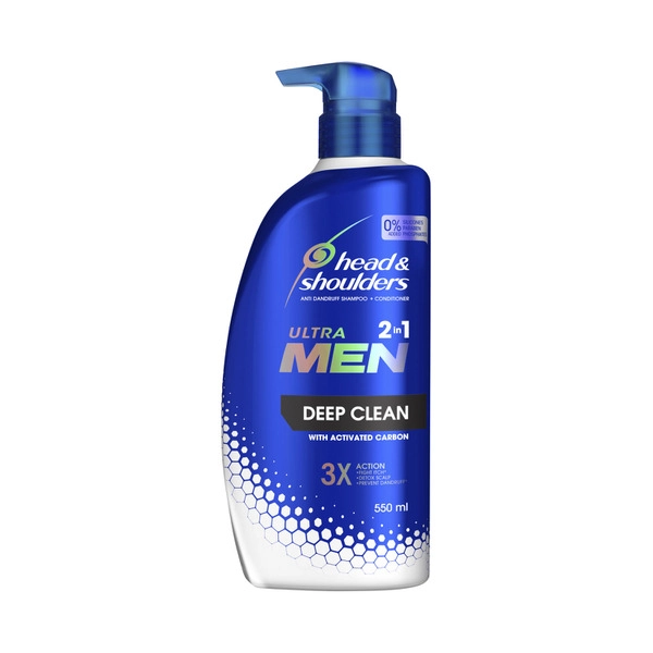 Head & Shoulders Ultra Men Deep Clean Men'S 2 In 1 Anti Dandruff Shampoo & Conditioner 550mL