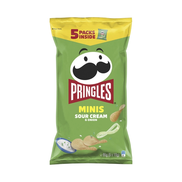 Pringles Minis Multi Pack PRINGLES MINIS MULTI PACK SOUR CREAM & ONION 5 PACK 95G 