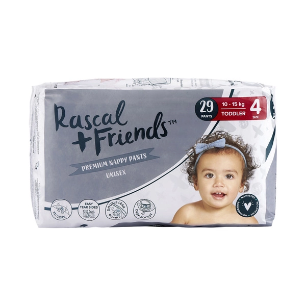 Rascals Premium Nappy Pants Size 4 (10-15kg)  29 pack