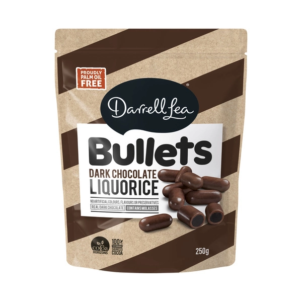 Darrell Lea Dark Chocolate Liquorice Bullets 204g