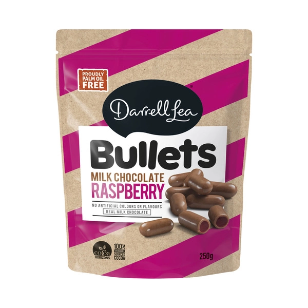 Darrell Lea Milk Chocolate Raspberry Bullets 204g