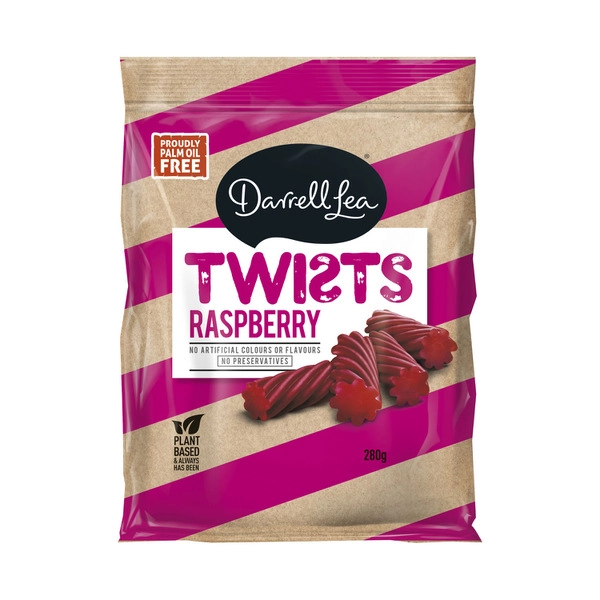 Darrell Lea Raspberry Twists 280g