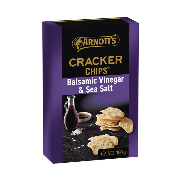 Arnotts Chips ARNOTS CRACKER CHIPS:BALSAMIC VINEGAR AND SEA SALT:.:150 GRAM 