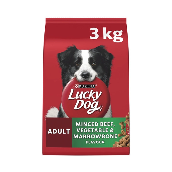 Purina Lucky Dog Dry Minced Beef, Vegetable & Marrowbone Flavour Dog Food 3Kg