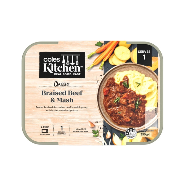 Coles Kitchen Braised Beef & Mash 350g