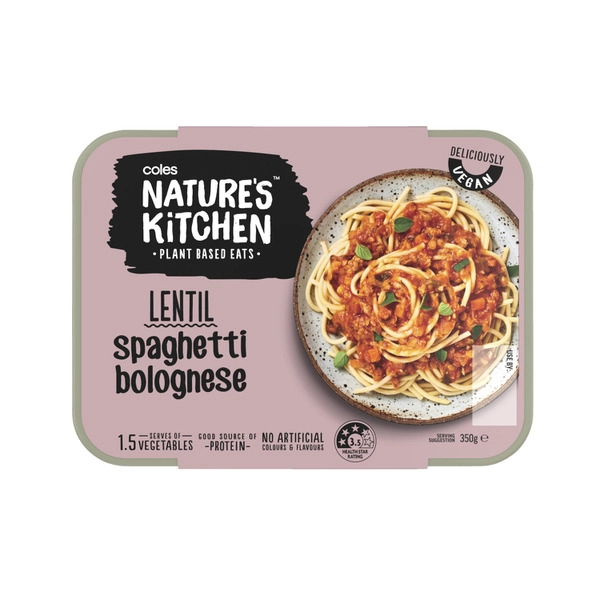 Coles Natures Kitchen Lentil Spaghetti Bolognese 350g