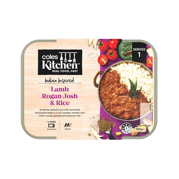 Coles Kitchen Lamb Rogan Josh & Rice 350g