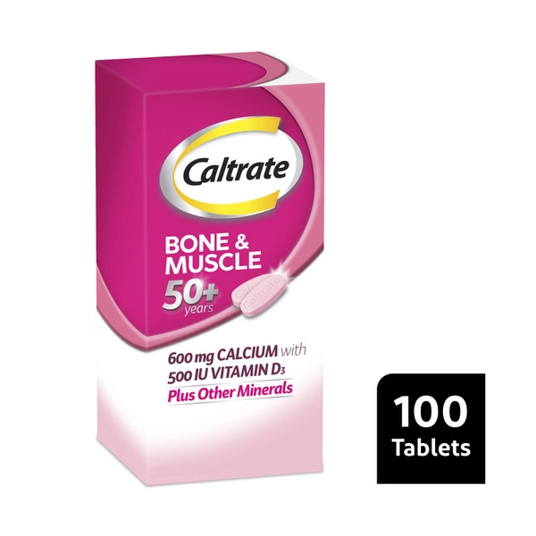 Caltrate Bone & Muscle Health Vit D 500IU & Minerals 50+ 100 Pack