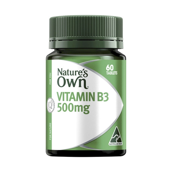 Nature's Own Vitamin B3 500mg Vitamin B Tablets For Energy 60 pack