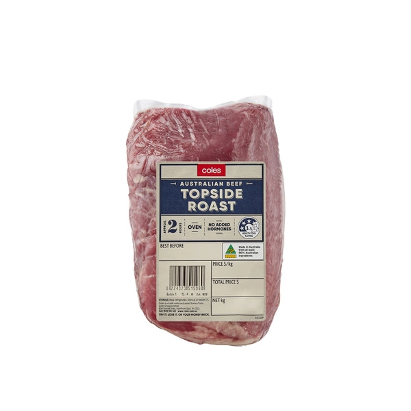 Coles No Added Hormone Beef Roast Topside approx. 1.3kg