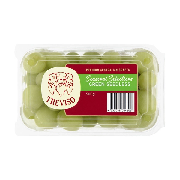 Coles Specialty White Seedless Grapes Prepacked 500g