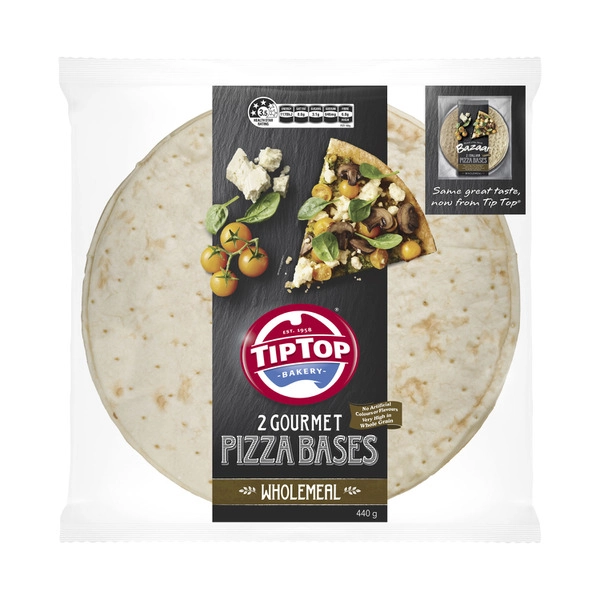 Tip Top Gourmet Wholemeal Pizza Bases 2 pack 440g