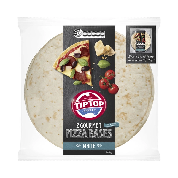 Tip Top White Gourmet Pizza Base 2 pack 440g