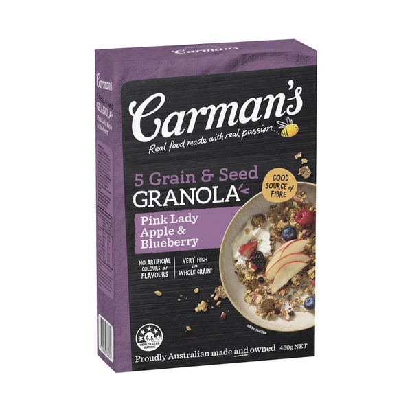 Carman's Pink Lady Apple & Blueberry 5 Grain & Seed Granola 450g