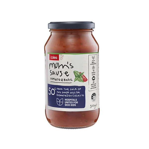 Coles Mum's Sause Tomato & Basil 500g