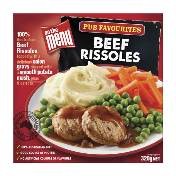 On The Menu Plated Meals ON THE MENU PLATED MEALS BEEF RISSOLES 320G 