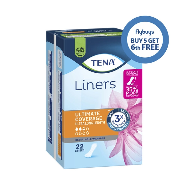 Tena Ultimate Coverage Ultra Long Incontinence Liners 22 pack