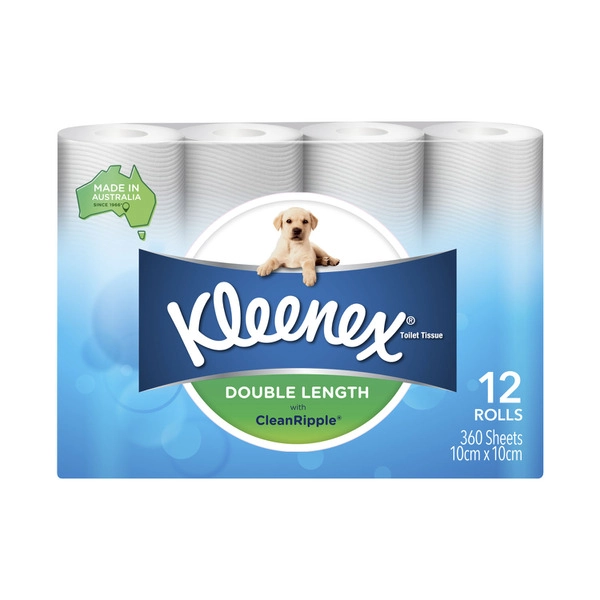 Kleenex Complete Clean Double Length Toilet Paper 12 pack