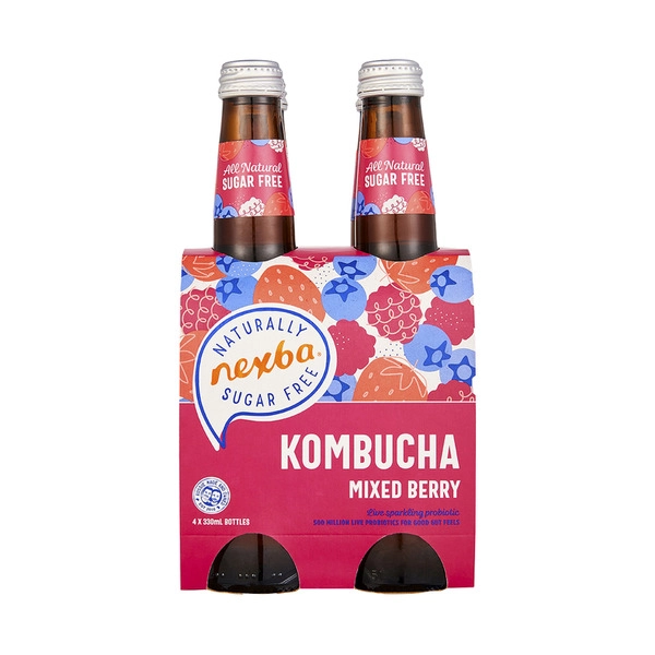 Nexba Kombucha Mixed Berry 4x330mL 4 pack