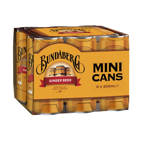 Bundaberg Brewed Ginger Beer 6X200mL 6 pack