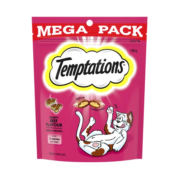 Temptations Hearty Beef Flavour Cat Treats 180g