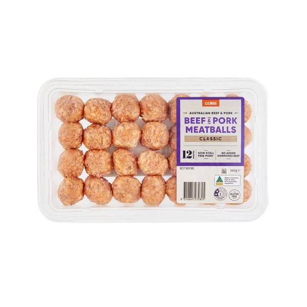 Coles Beef & Pork Meatballs 560g