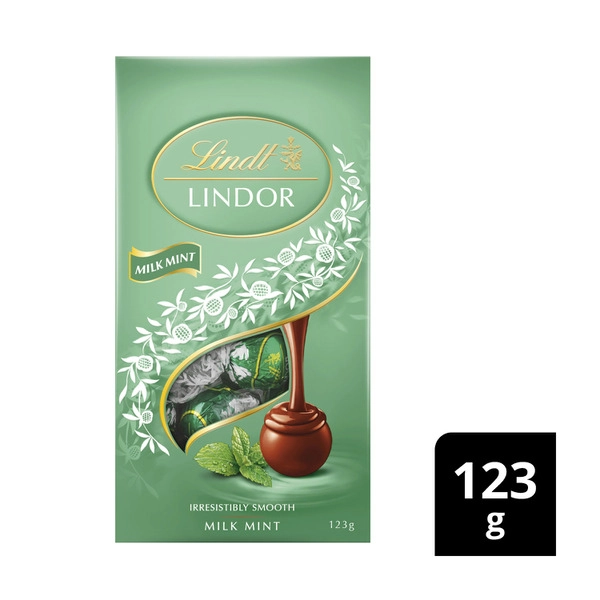 Lindt Lindor Milk Chocolate Mint Bag 123g