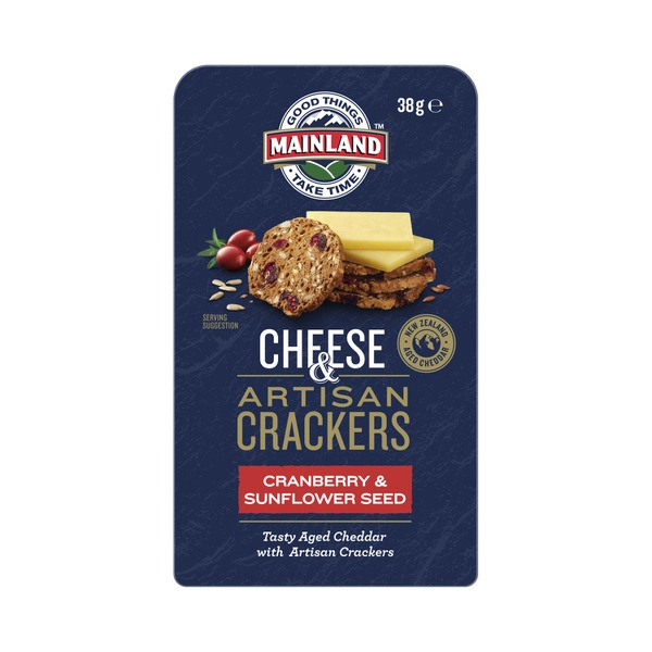 Mainland On The Go Tasty Cheese & Cranberry Sunflower Crackers 38g